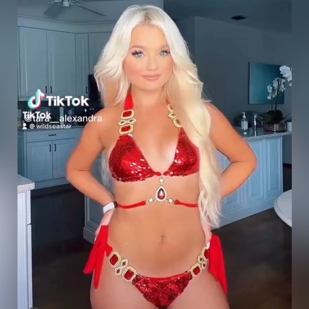 Goddess of Fire Bikini sizes XS-XL
Red Luxury sequin Crystal Bikini